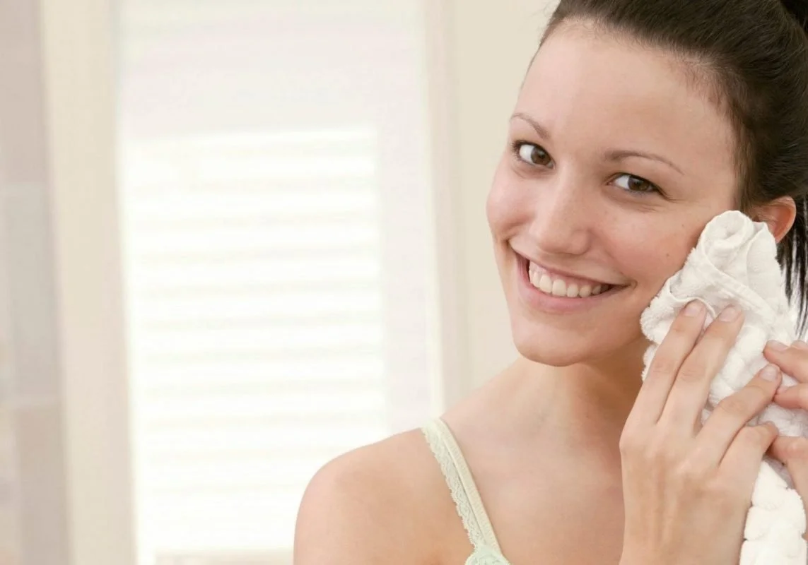 Model Washing her face 